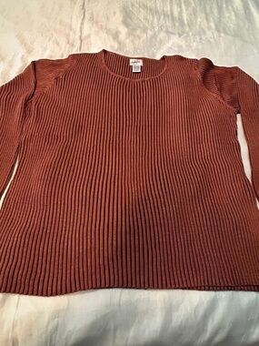 SWEATER, PULLOVER, 100% SILK, COPPER & BLACK, SIZE 2XL COPPER & BLACK, VERTICAL